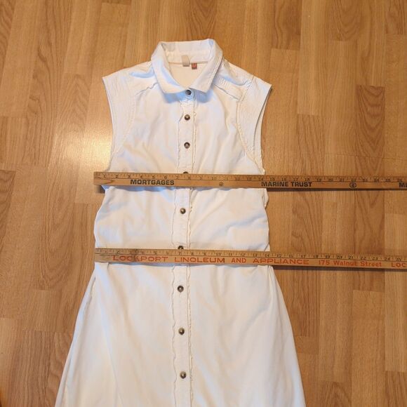 Anthropologie Pilcro Shirt Maxi Dress Womens 6 White Button Down Twill Collared - Picture 4 of 8